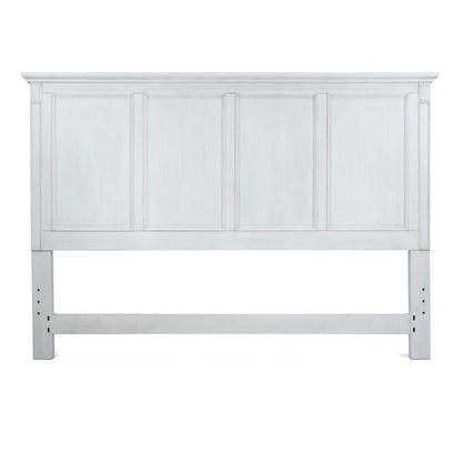 Point Breeze - Bed - Queen - Fresh White with Soft Grey Glaze Finish