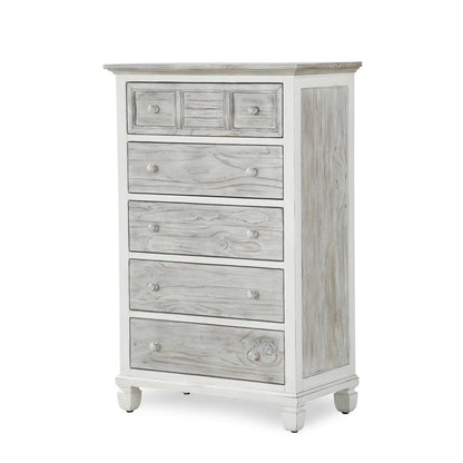 Islamorada - 5 Drawer Chest - Dapple Grey and Blanc Finish