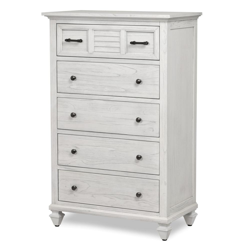Surfside - 5 Drawer Chest - Weathered White Finish