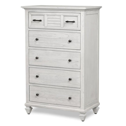 Surfside - 5 Drawer Chest - Weathered White Finish