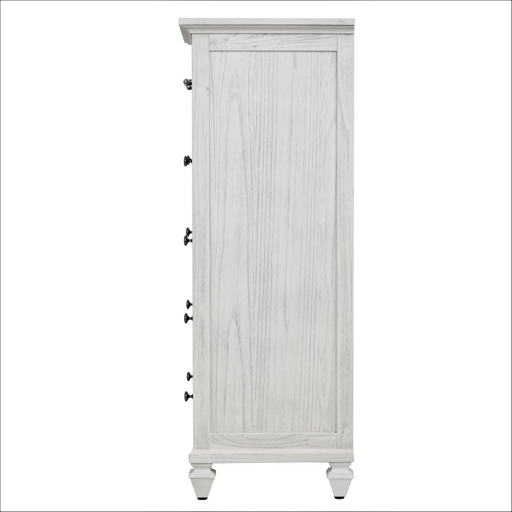 Surfside - 5 Drawer Chest - Weathered White Finish