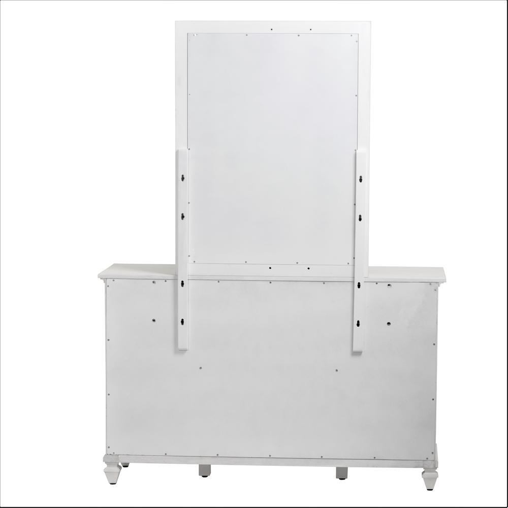 Surfside - Rectangular Dresser Mirror - Weathered White Finish