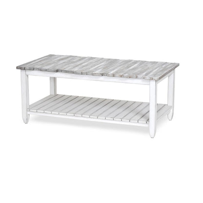 Picket Fence - Coffee Table - Distressed Grey, White Finish
