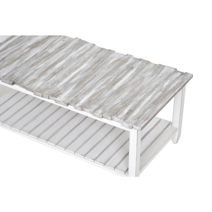 Picket Fence - Coffee Table - Distressed Grey, White Finish