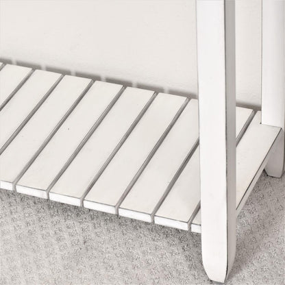 Picket Fence - Console Table - Distressed Bleu, White Finish