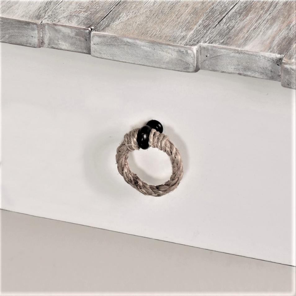 Picket Fence - Console Table - Distressed Grey, White Finish