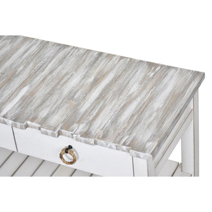 Picket Fence - Console Table - Distressed Grey, White Finish