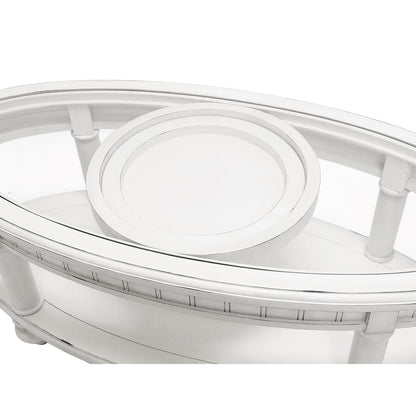 Monaco - Oval Coffee Table - No Insert - Blanc Finish