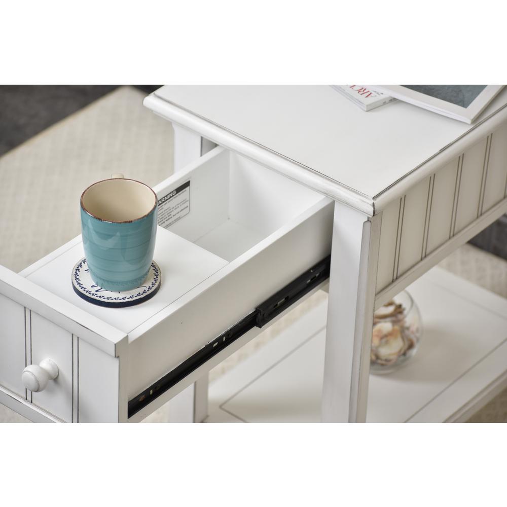 Monaco - Chairside Table - Blanc Finish