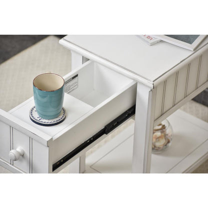 Monaco - Chairside Table - Blanc Finish