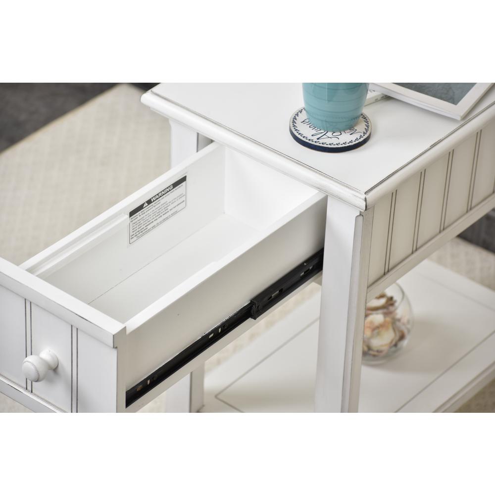 Monaco - Chairside Table - Blanc Finish