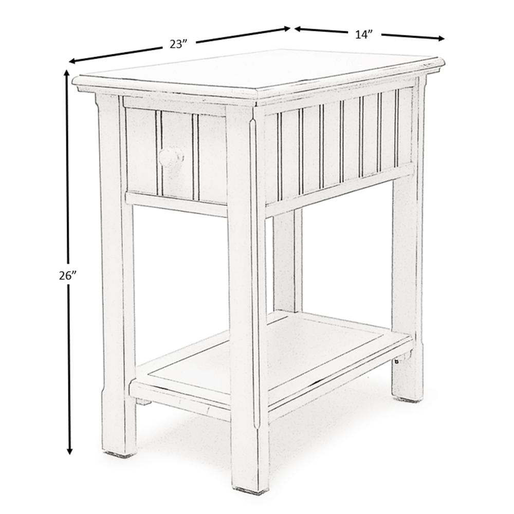 Monaco - Chairside Table - Blanc Finish