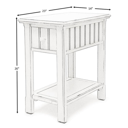 Monaco - Chairside Table - Blanc Finish