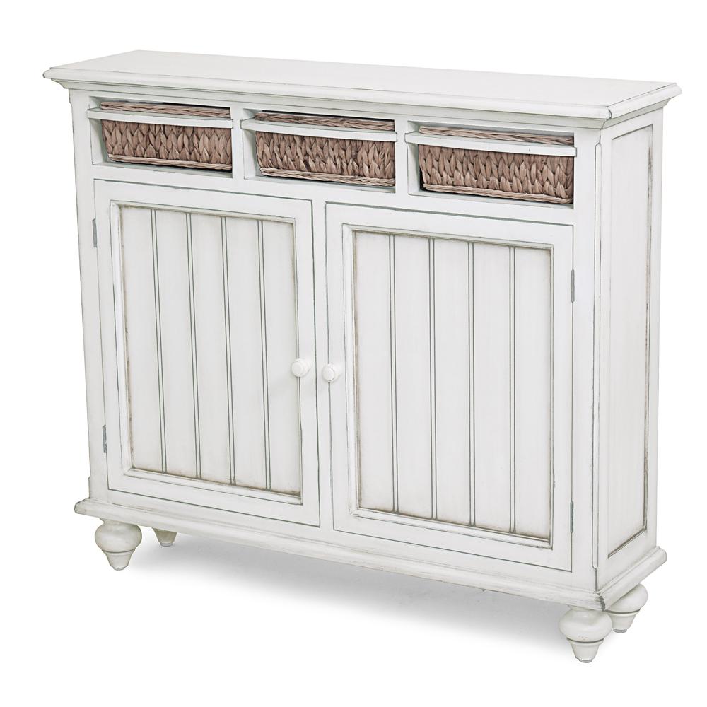 Monaco - Entry Cabinet with Baskets - Blanc Finish