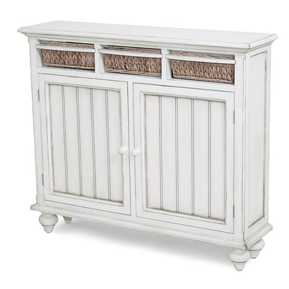 Monaco - Entry Cabinet with Baskets - Blanc Finish