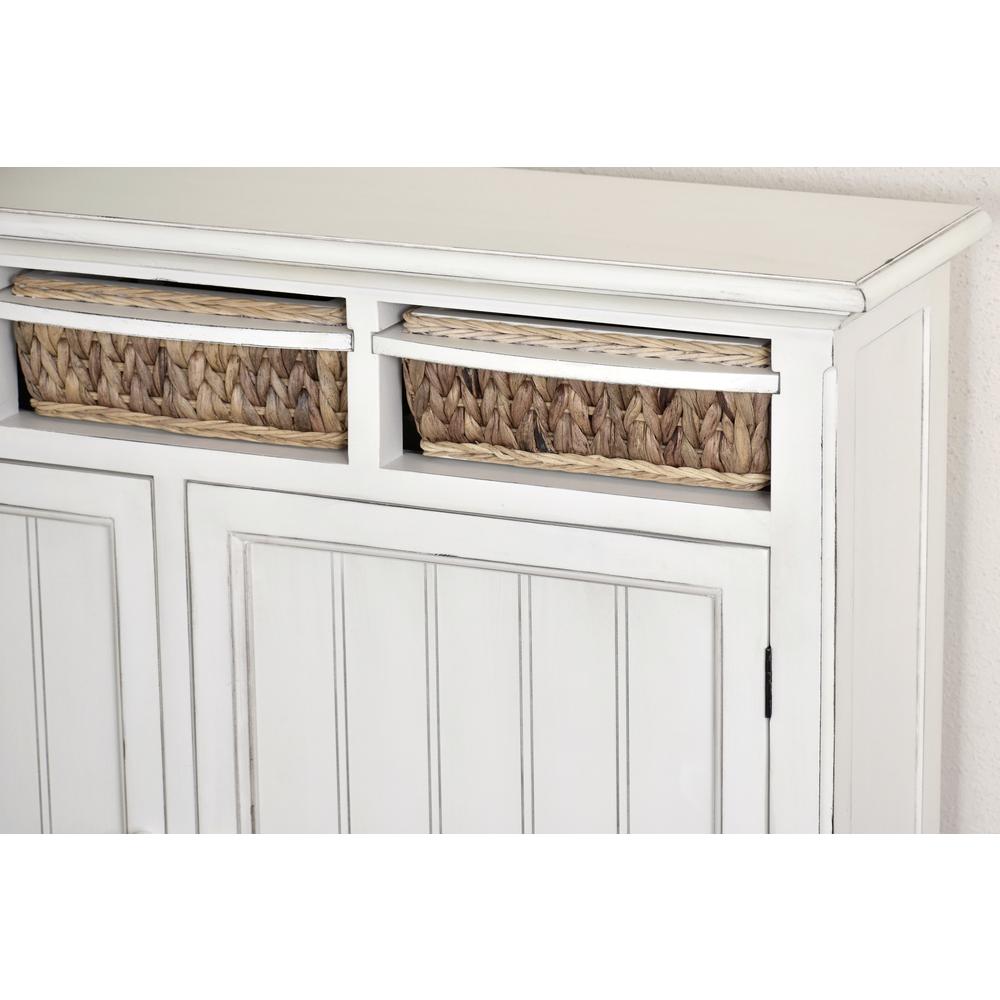 Monaco - Entry Cabinet with Baskets - Blanc Finish