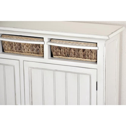 Monaco - Entry Cabinet with Baskets - Blanc Finish