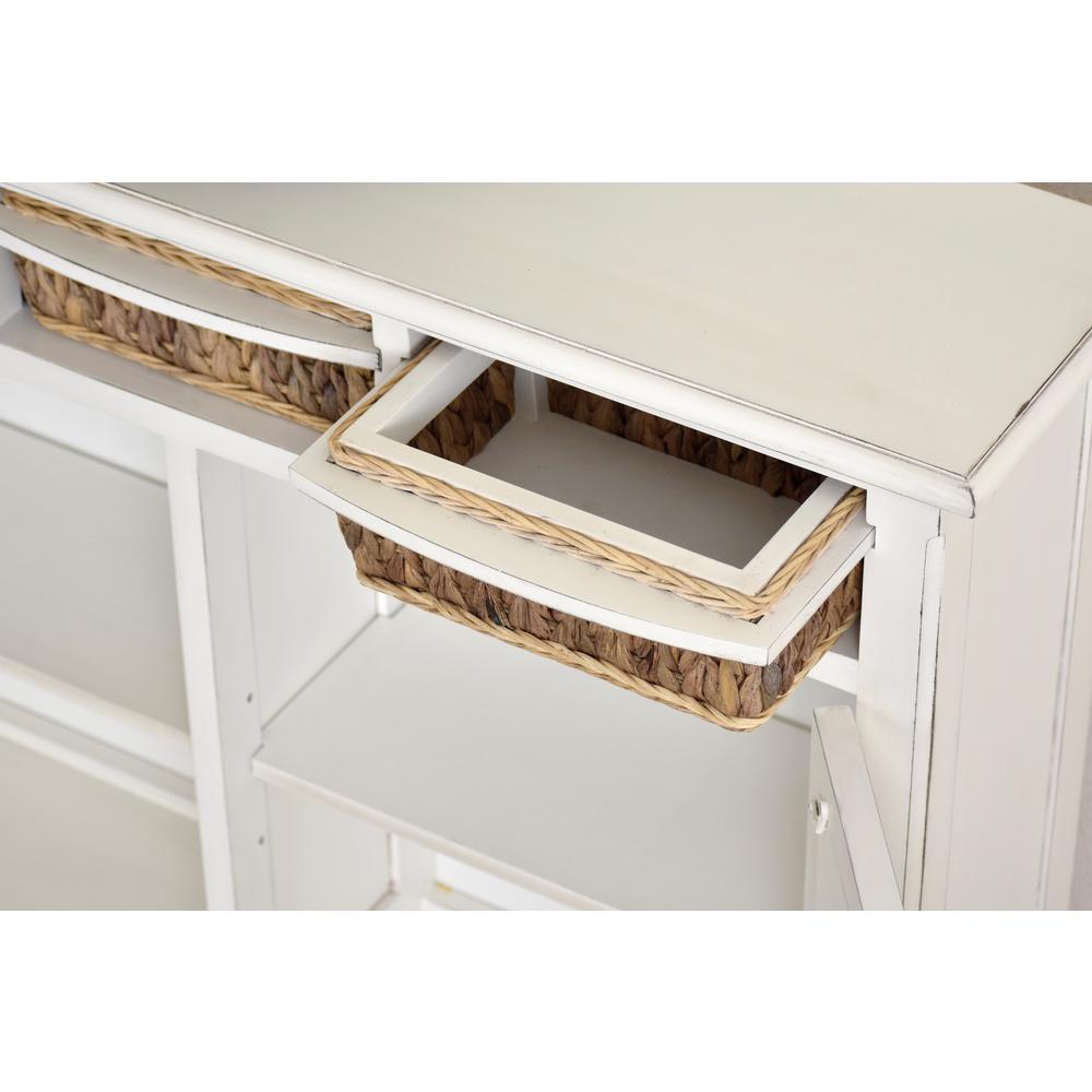 Monaco - Entry Cabinet with Baskets - Blanc Finish