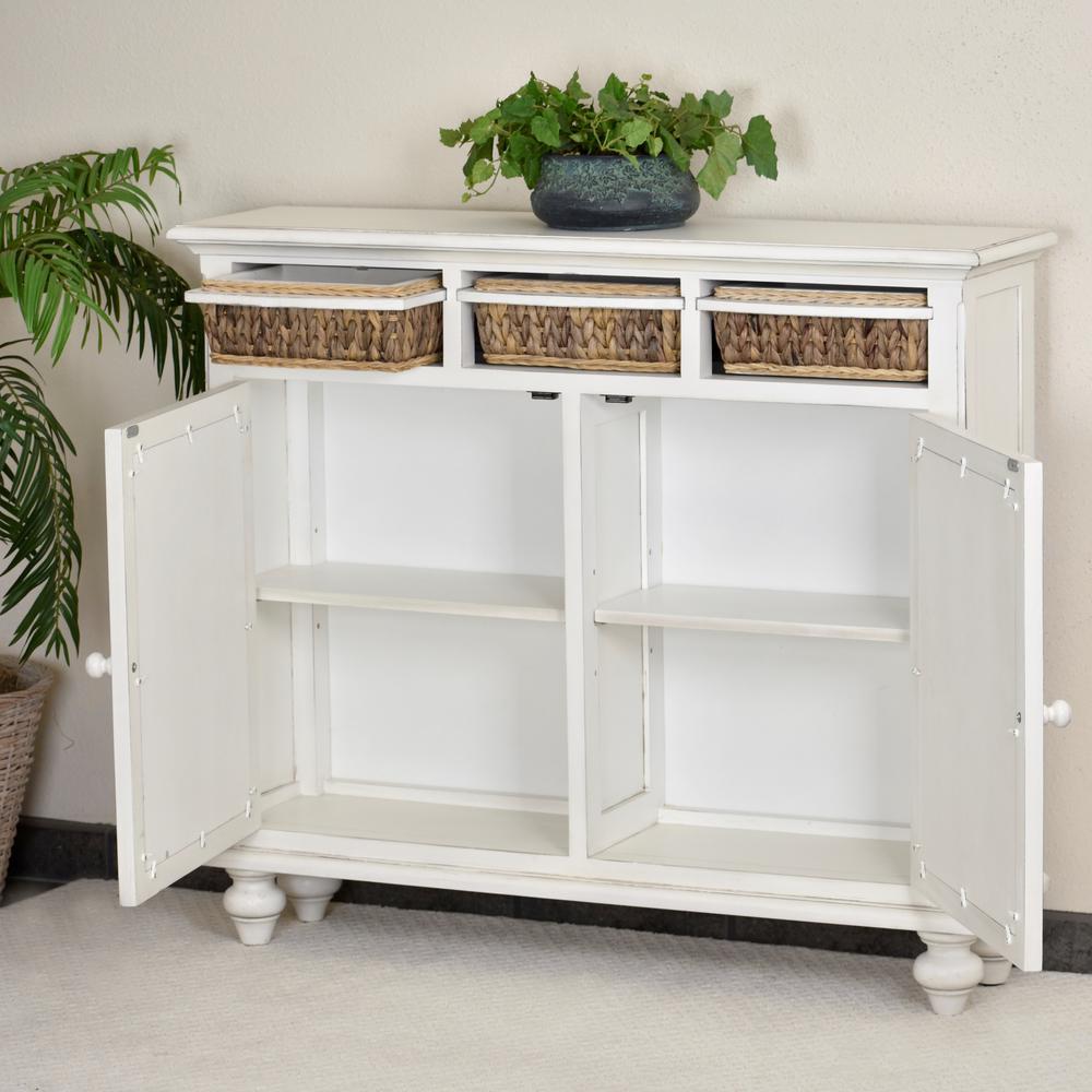Monaco - Entry Cabinet with Baskets - Blanc Finish
