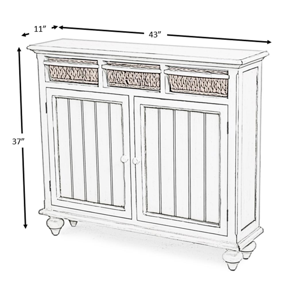Monaco - Entry Cabinet with Baskets - Blanc Finish