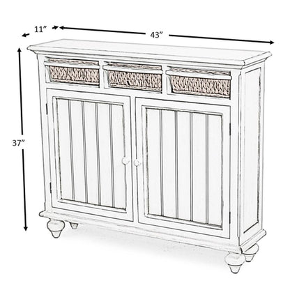 Monaco - Entry Cabinet with Baskets - Blanc Finish