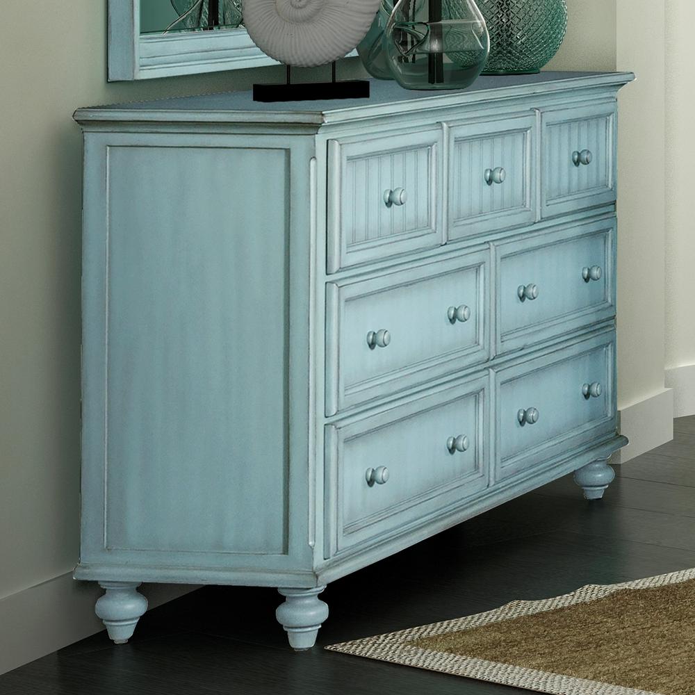Monaco - 7 Drawer Dresser - Bleu Finish