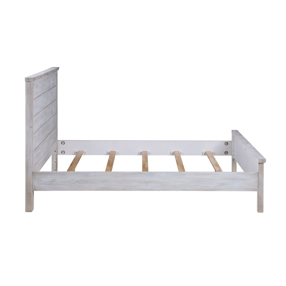 Geneva - Panel Bed - Queen - Distressed White Finish