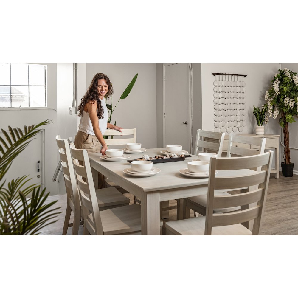 Geneva - Extendable Trestle Dining Table with Self-Storing Leaf (60"–78")