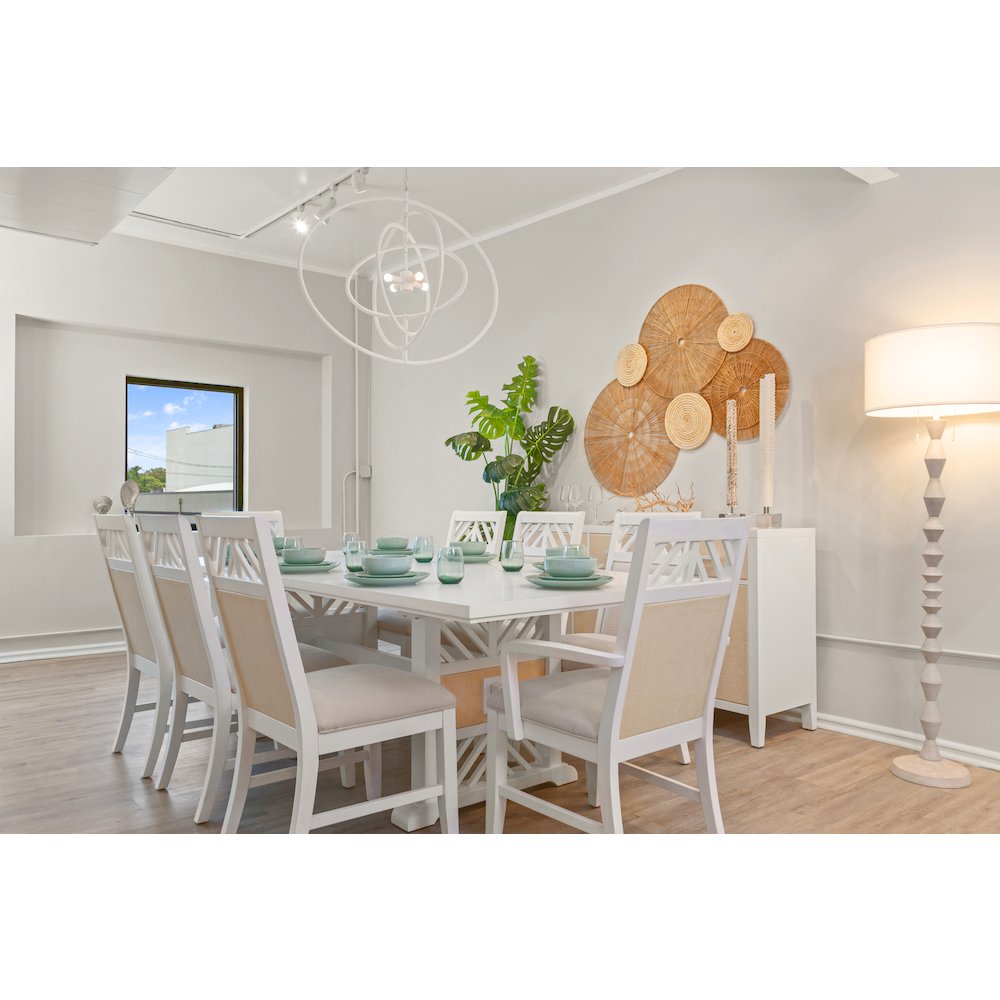 Miramar - Extendable Trestle Dining Table with Self Storing Leaf (78"-96")
