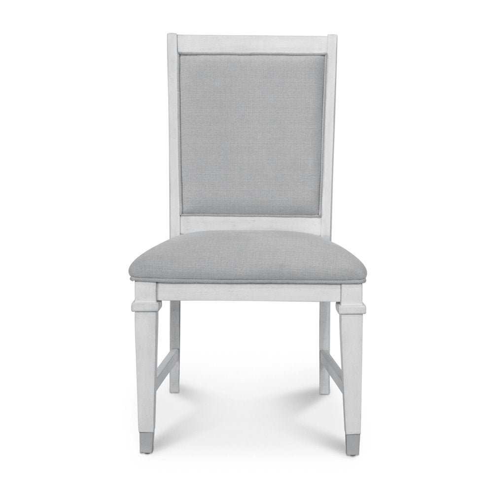 Point Breeze - Upholstered Side Chair - Set of 2 - Fresh White Finish - Grey
