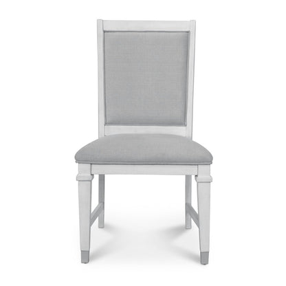 Point Breeze - Upholstered Side Chair - Set of 2 - Fresh White Finish - Grey