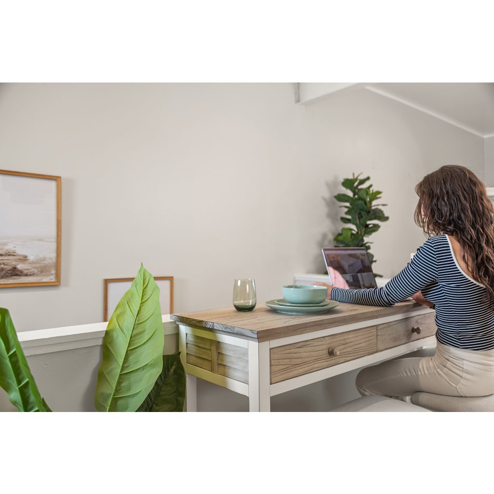 Islamorada - 3-Drawer Console with Power Strip, USB-A and USB-C Port - Dapple