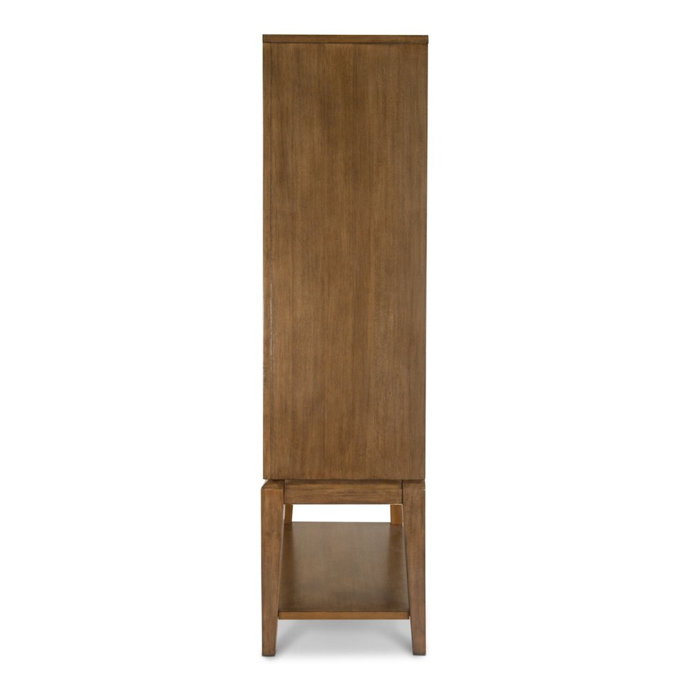 Manhattan Valley - Curio with Touch Lighting - Vintage Chestnut Finish
