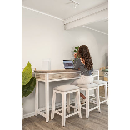 Islamorada - 3-Drawer Console with Power Strip, USB-A and USB-C Port - Dapple