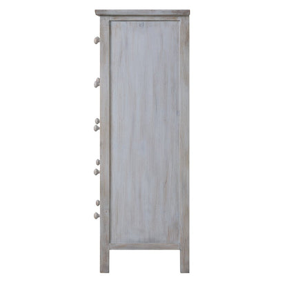 Geneva - 5 Drawer Chest - Distressed White Finish