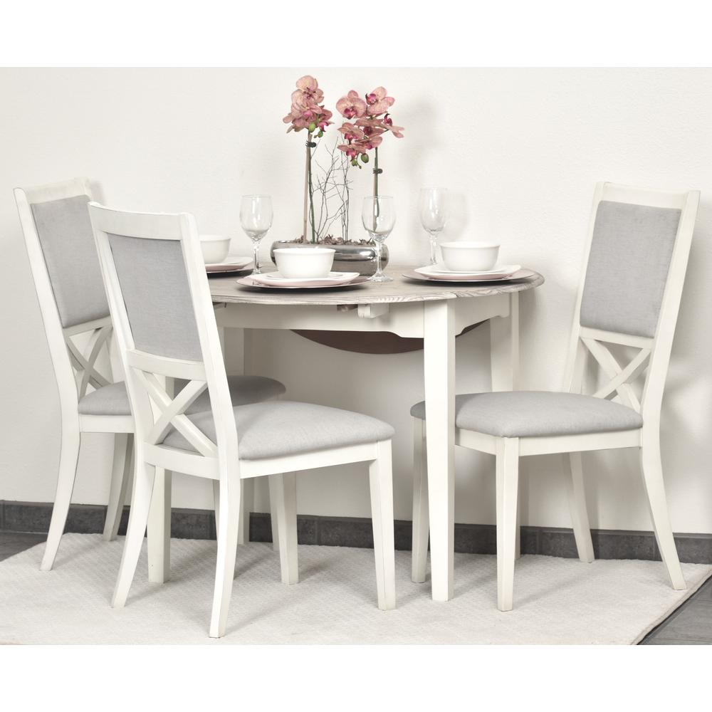Islamorada - 42" Drop Leaf Dining Table - Dapple Grey and Blanc Finish
