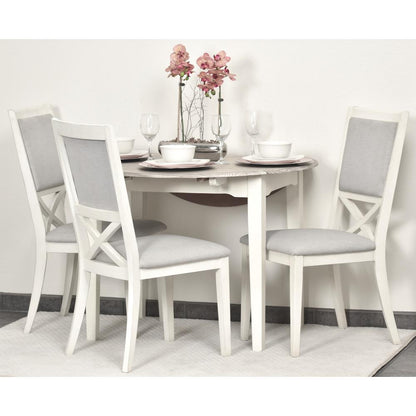 Islamorada - 42" Drop Leaf Dining Table - Dapple Grey and Blanc Finish