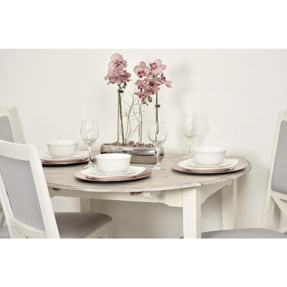 Islamorada - 42" Drop Leaf Dining Table - Dapple Grey and Blanc Finish