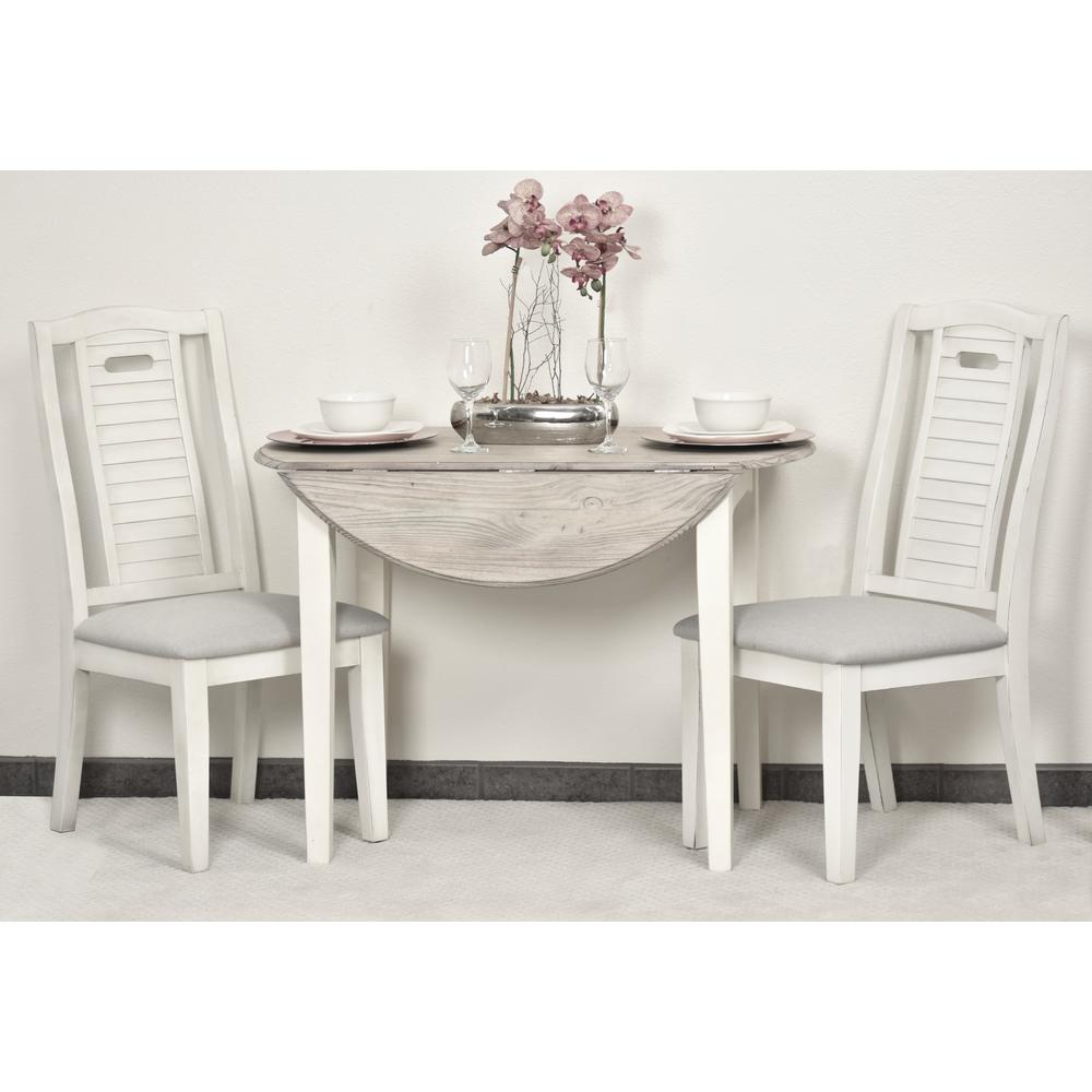 Islamorada - 42" Drop Leaf Dining Table - Dapple Grey and Blanc Finish