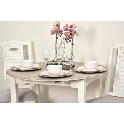 Islamorada - 42" Drop Leaf Dining Table - Dapple Grey and Blanc Finish