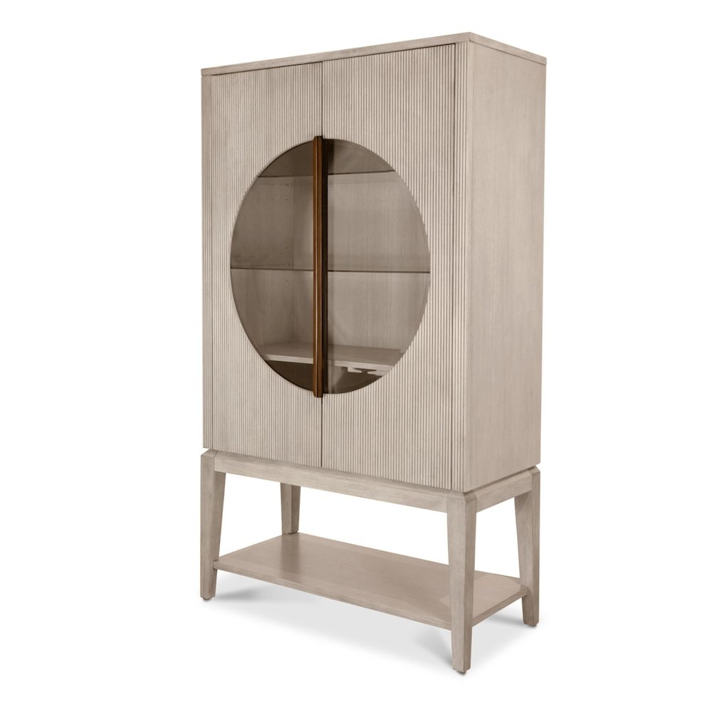 Manhattan Valley - Curio with Touch Lighting - Dusty Rose Finish