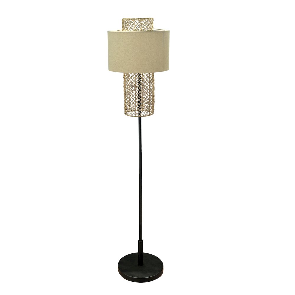 Bali - 63" Floor Lamp - Natural Rattan Finish