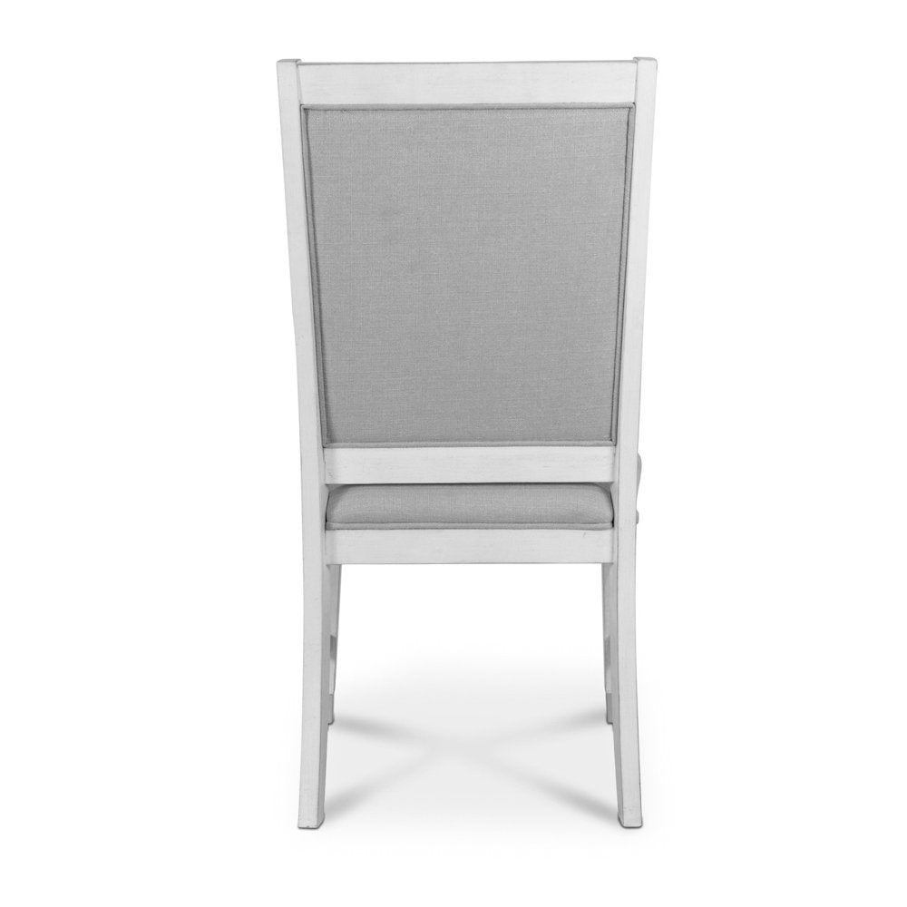 Point Breeze - Upholstered Side Chair - Set of 2 - Fresh White Finish - Grey