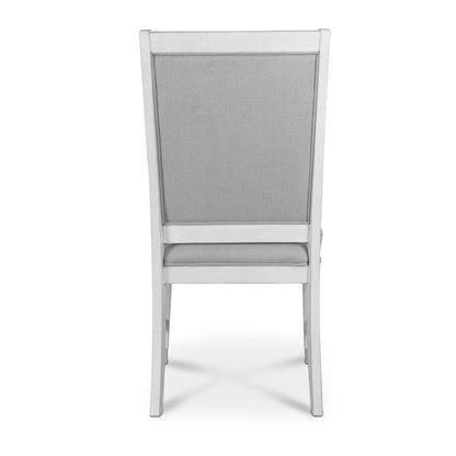 Point Breeze - Upholstered Side Chair - Set of 2 - Fresh White Finish - Grey