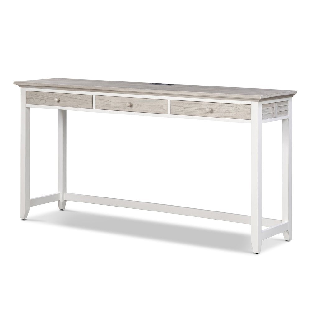 Islamorada - 3-Drawer Console with Power Strip, USB-A and USB-C Port - Dapple