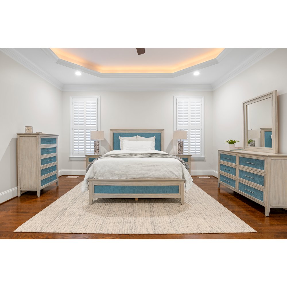 Ocean Isles - Bed - Queen - Ocean Blue and Aged Ivory Finish