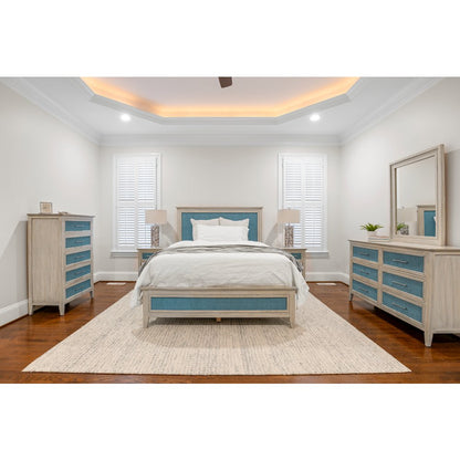 Ocean Isles - Bed - Queen - Ocean Blue and Aged Ivory Finish