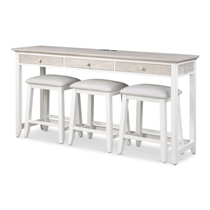 Islamorada - 3-Drawer Console with Power Strip, USB-A and USB-C Port - Dapple