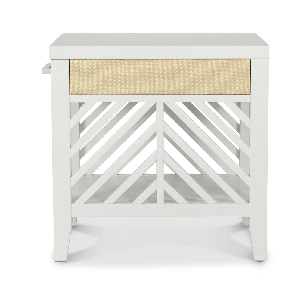 Miramar - 1-Drawer Chairside Table - Sand and Stark White Finish