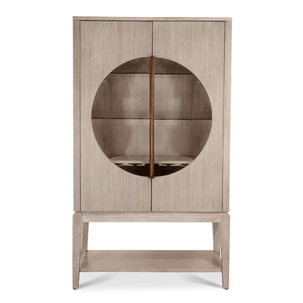 Manhattan Valley - Curio with Touch Lighting - Dusty Rose Finish